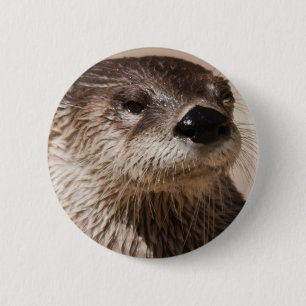 BADGE ROND 5 CM LOUTRE