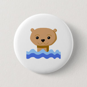 Badge Rond 5 Cm Loutre de natation