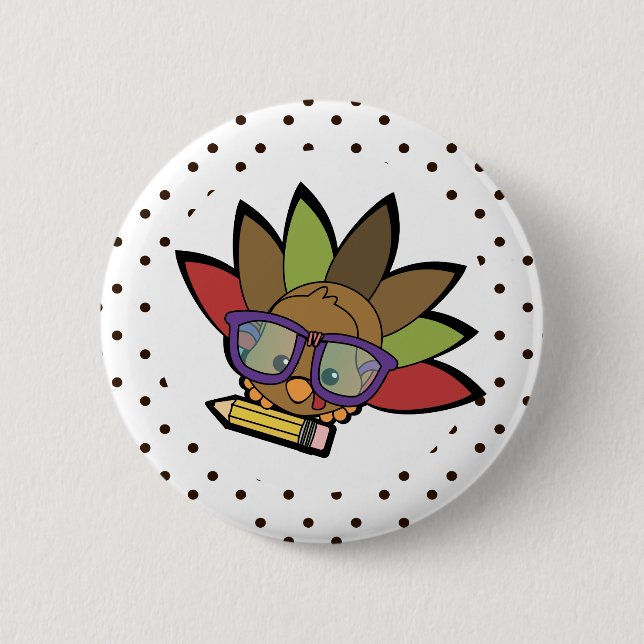 Badge Rond 5 Cm Lovable Smarty Turkey (Devant)