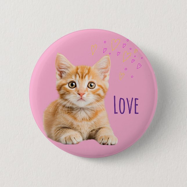 Badge Rond 5 Cm Loveかわいい猫ちゃん♡ (Devant)