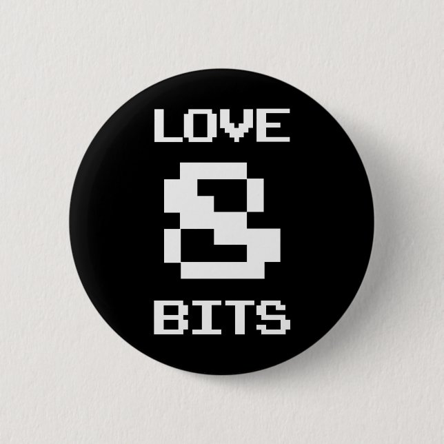 Badge Rond 5 Cm Love 8 bits (Devant)