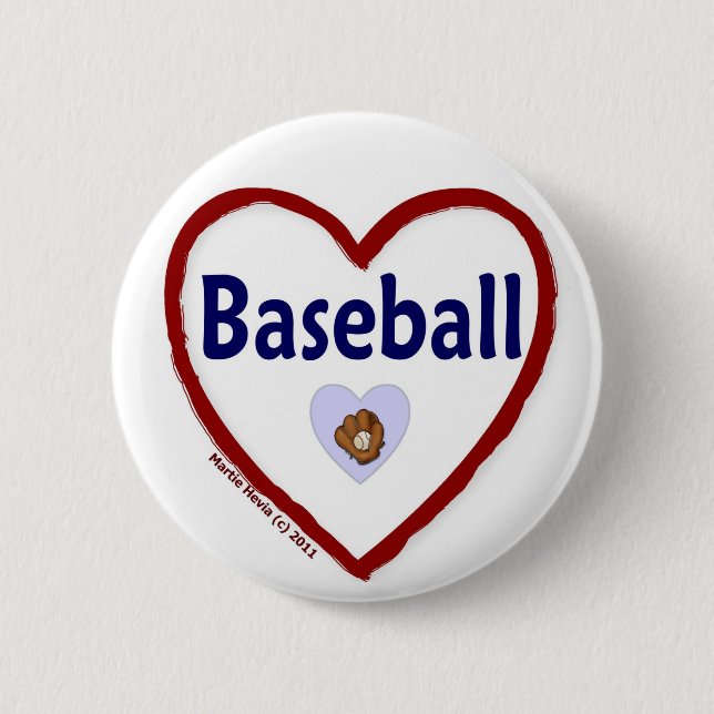 Badge Rond 5 Cm Love Baseball (Devant)