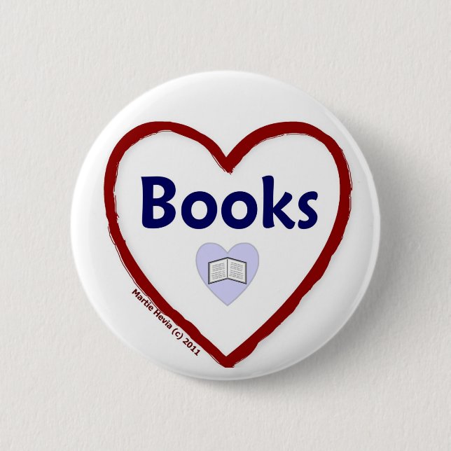 Badge Rond 5 Cm Love Books (Devant)