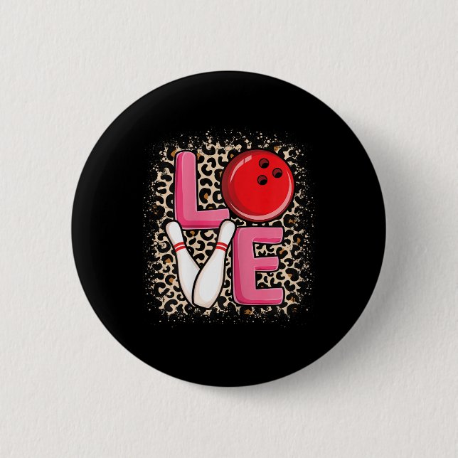 Badge Rond 5 Cm Love Bowling Cute Bowling Femmes Bowler (Devant)