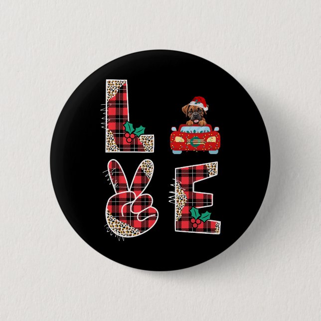 Badge Rond 5 Cm Love Chig Boxer Riding Voiture Rouge Sweater De No (Devant)