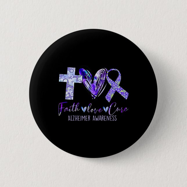 Badge Rond 5 Cm Love Cure Alzheimerheimer (Devant)