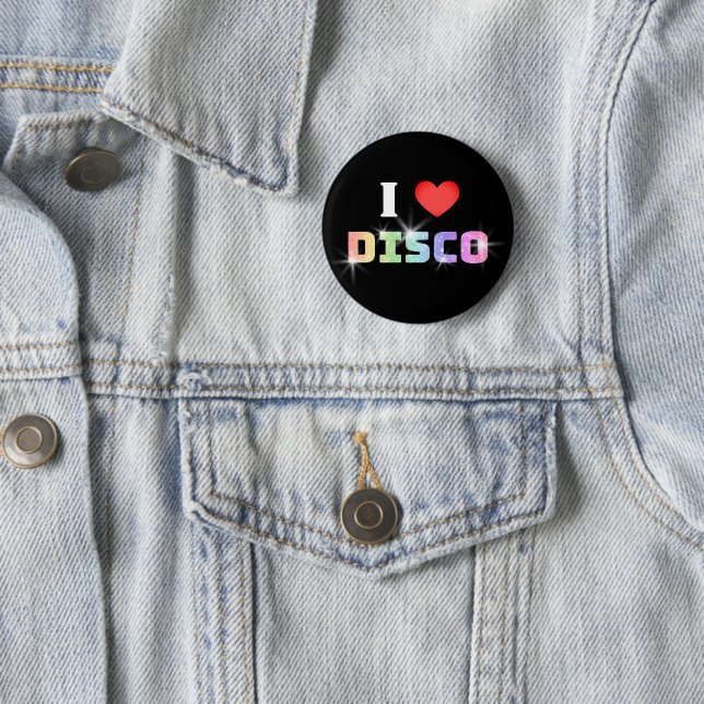 Badge Rond 5 Cm Love disco (En situation)