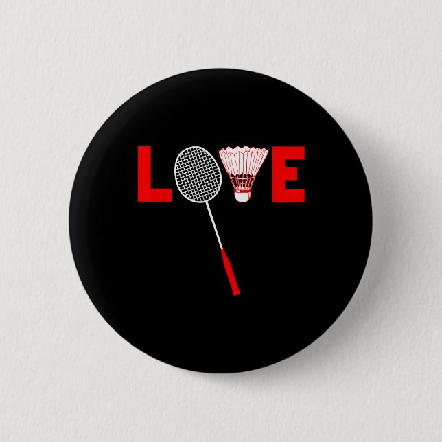 Badge Rond 5 Cm Love Dminton Retro Dminton Lover Présente (Devant)