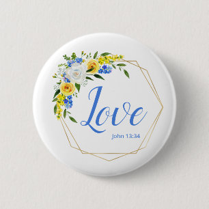 Badge Rond 5 Cm Love Floral