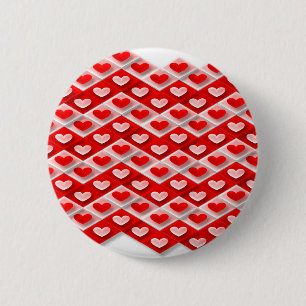 Badge Rond 5 Cm Love Heart Motif
