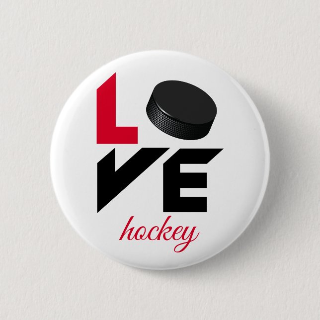 Badge Rond 5 Cm Love hockey (Devant)