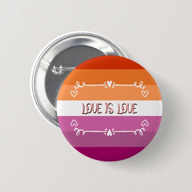 Badge Rond 5 Cm Love is Love Pride Moth Button (Devant & derrière)