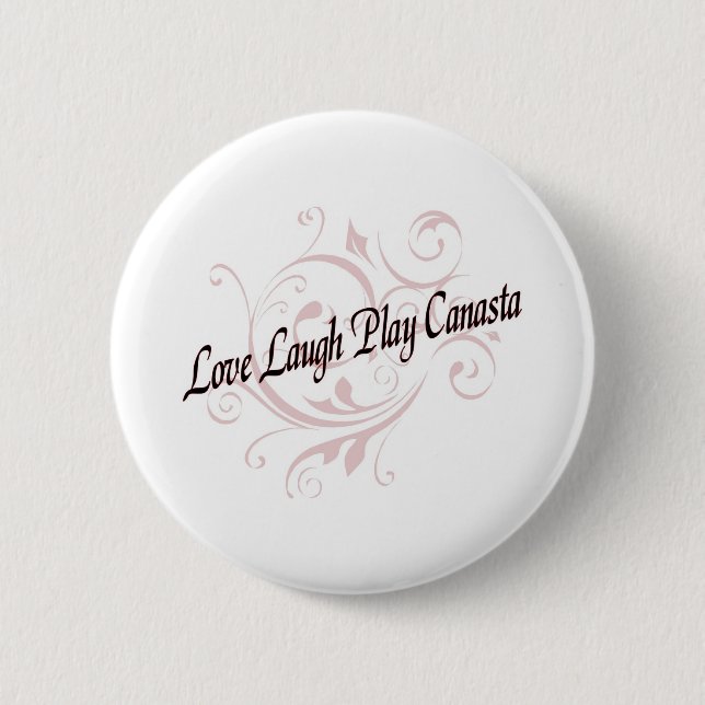 Badge Rond 5 Cm Love Laugh Play Canasta Red (Devant)