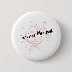 Badge Rond 5 Cm Love Laugh Play Canasta Red