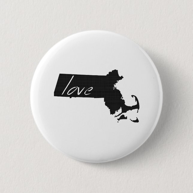 Badge Rond 5 Cm Love Massachusetts (Devant)