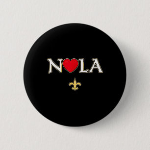 Badge Rond 5 Cm Love Nola Nouvelle Orléans Fleur De Lis Heart Nola