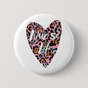 Badge Rond 5 Cm Love Nurse Life Cheetah 16Love Nurse Life Cheetah
