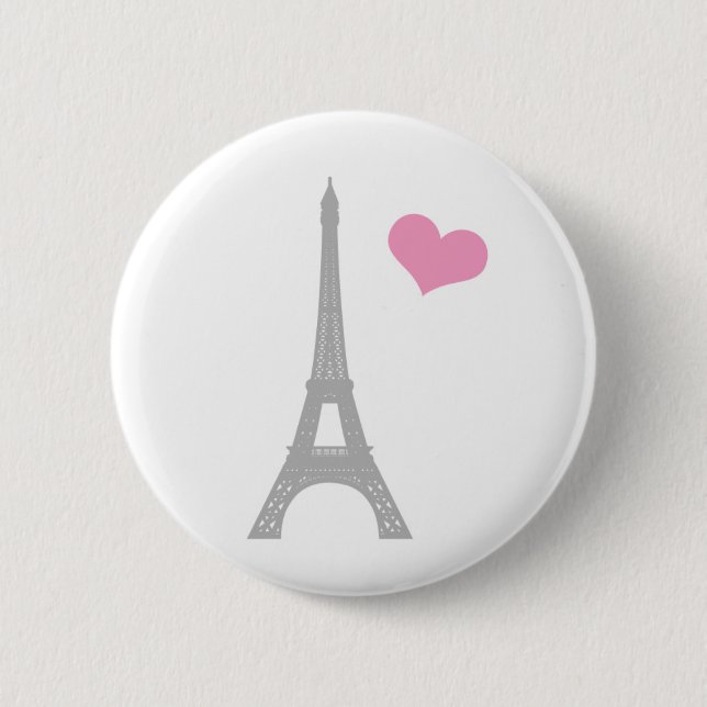 Badge Rond 5 Cm Love Paris Button Pin (Devant)