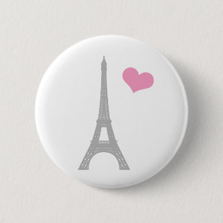 Badge Rond 5 Cm Love Paris Button Pin