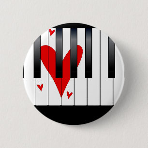 Badge Rond 5 Cm Love Piano