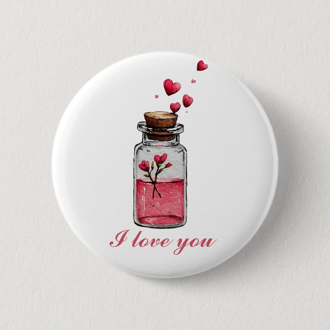 Badge Rond 5 Cm Love Potion in a Bottle Postcard (Devant)