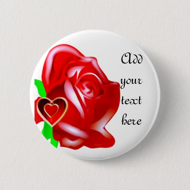 Badge Rond 5 Cm Love-Rose & Heart_ (Devant)