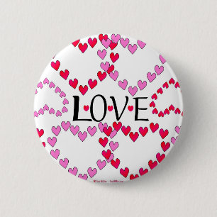 Badge Rond 5 Cm LOVE ROUGE ROSE DE Tiny Hearts