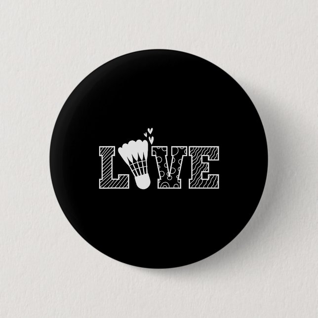 Badge Rond 5 Cm Love Shuttle Dminton Racket (Devant)