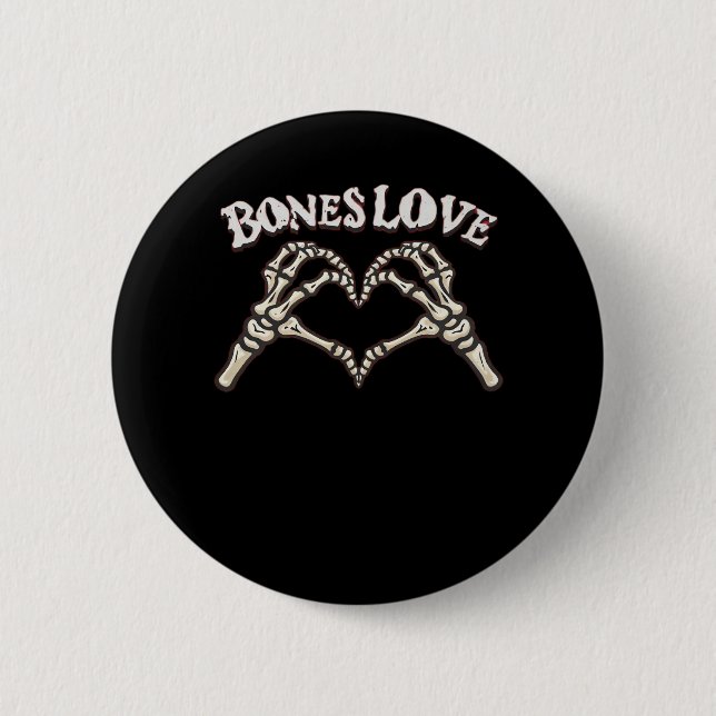 Badge Rond 5 Cm Love Skeleton Hand Classic (Devant)