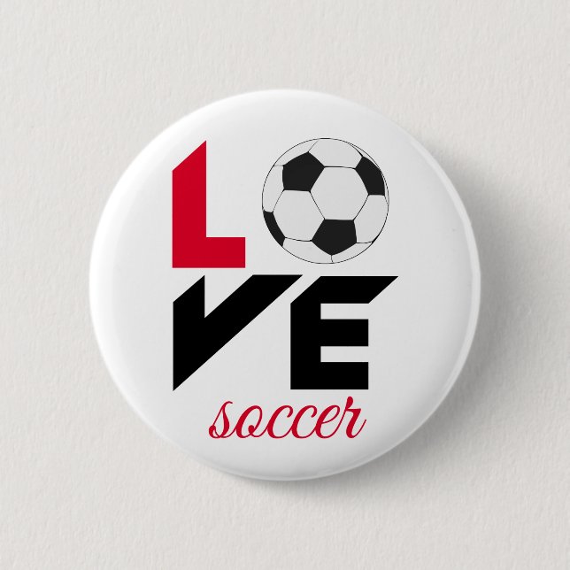 Badge Rond 5 Cm Love soccer (Devant)