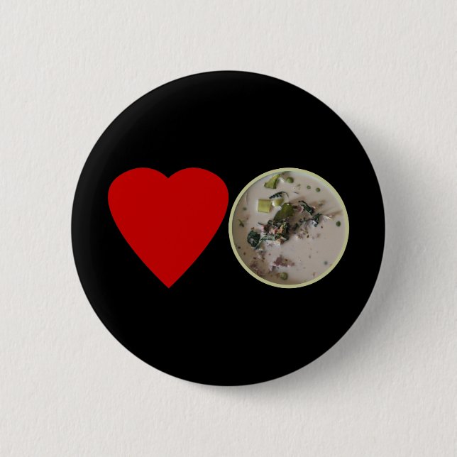 Badge Rond 5 Cm Love Thai Green Curry ... Thaïlande (Devant)