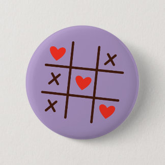 Badge Rond 5 Cm Love Tic-Tac-Toe Cœurs Bouton — Cute Saint-Valenti