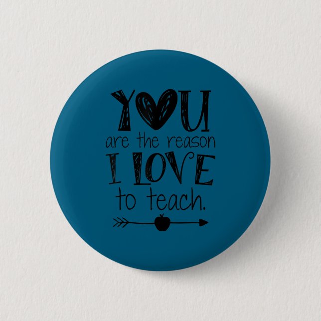 Badge Rond 5 Cm Love To Teach Sitive Affirmation Motivational Teac (Devant)
