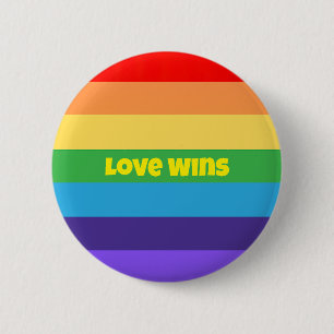 Badge Rond 5 Cm Love Wins Modern Rainbow Pride lgbt Parfait 4cadea