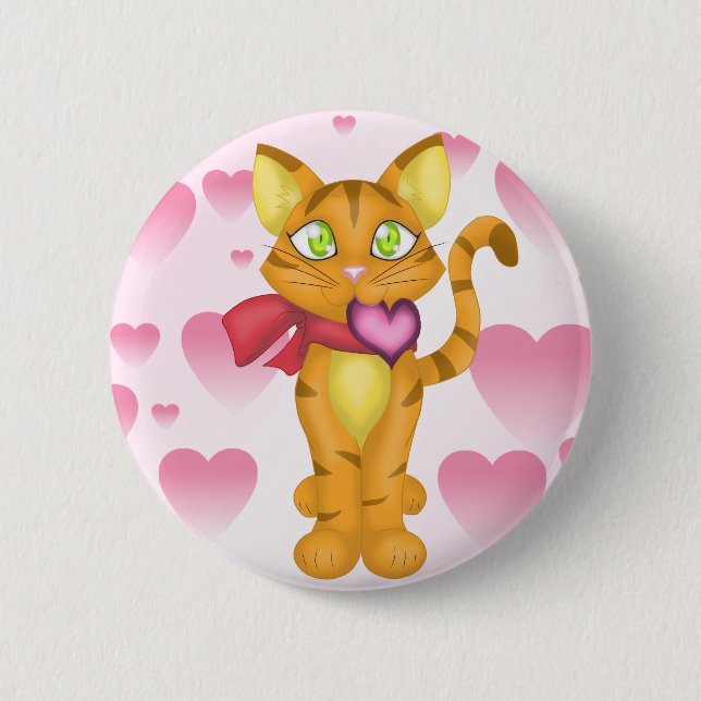 Badge Rond 5 Cm Lovely Kitty (Devant)