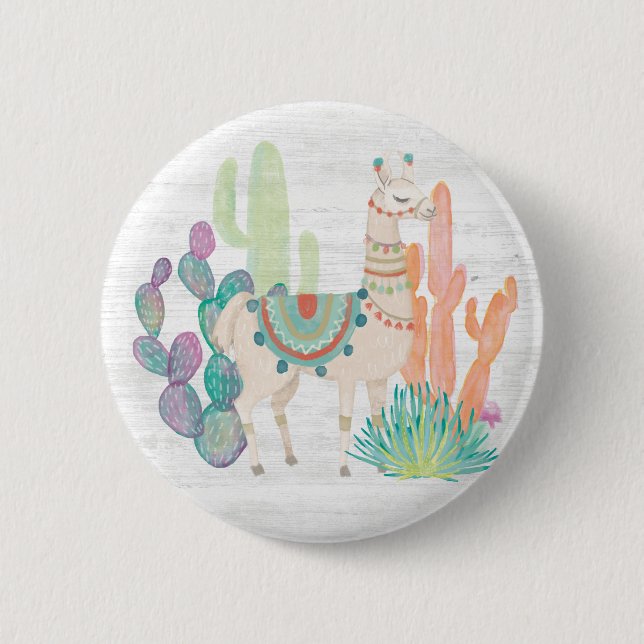 Badge Rond 5 Cm Lovely Llamas II (Devant)