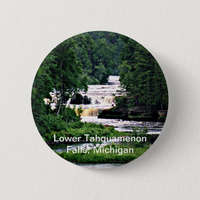 Badge Rond 5 Cm Lower Tahquamenon Falls State Park, Michigan (Devant)