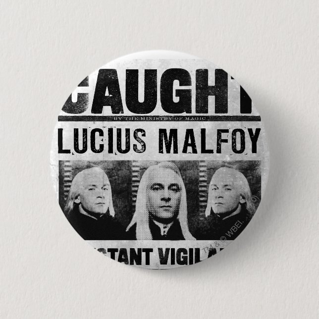 Badge Rond 5 Cm Lucius Malfoy Wanted Poster (Devant)