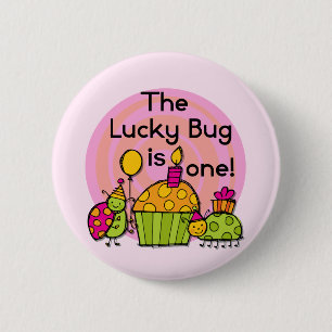 Badge Rond 5 Cm Lucky Bug Cupcake 1er Anniversaire Tshirts et cade