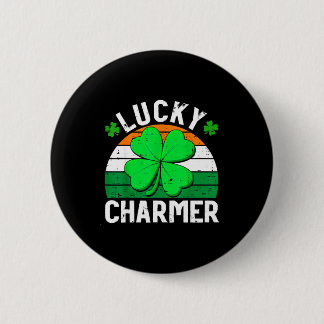 Badge Rond 5 Cm Lucky charmer shirts boys kids girls funny st