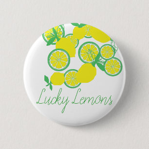 Badge Rond 5 Cm Lucky Lemons Organic Funky Button Pin