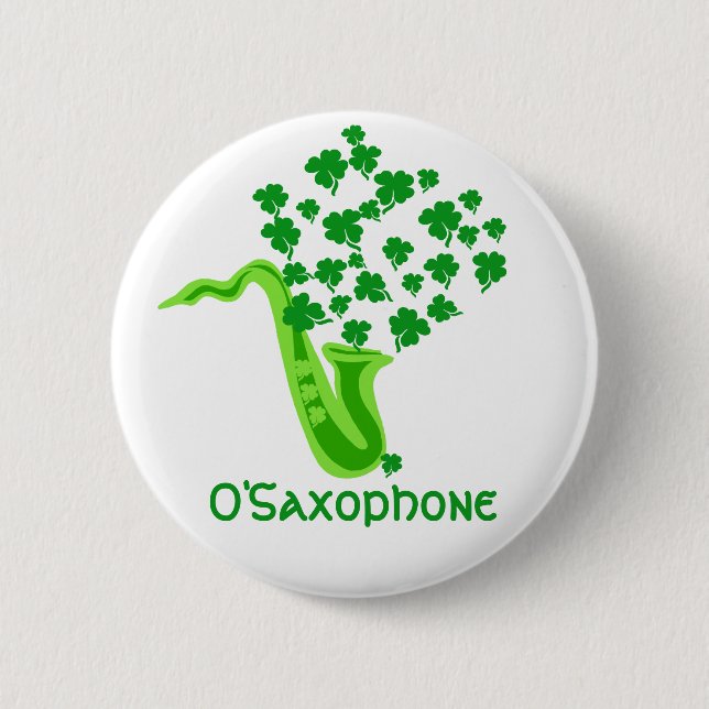 Badge Rond 5 Cm Lucky Saxophone (Devant)