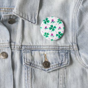Badge Rond 5 Cm Lucky shamrock