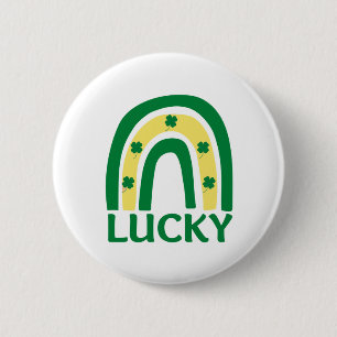 Badge Rond 5 Cm Lucky Shamrock Rainbow St patrick