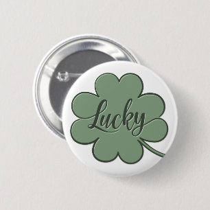 Badge Rond 5 Cm Lucky Shamrock Vert - GraphicLoveShop