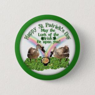 Badge Rond 5 Cm Lucky St. Patrick's Day Geese