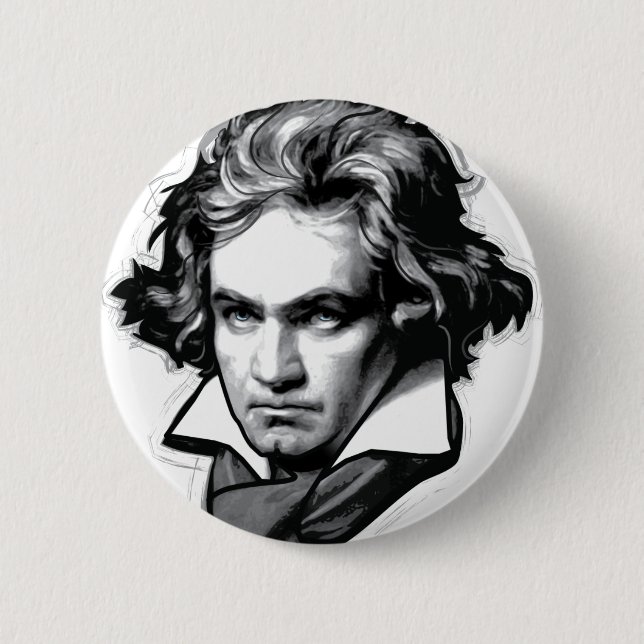 Badge Rond 5 Cm Ludwig van Beethoven (Devant)