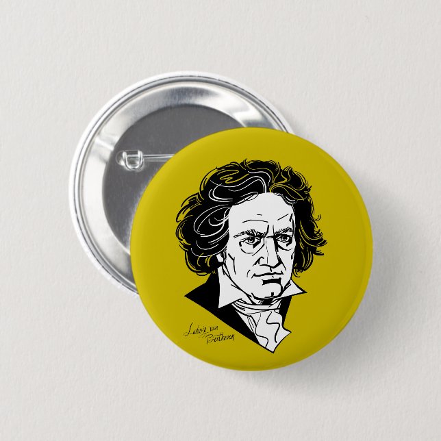 Badge Rond 5 Cm Ludwig van Beethoven (Devant & derrière)