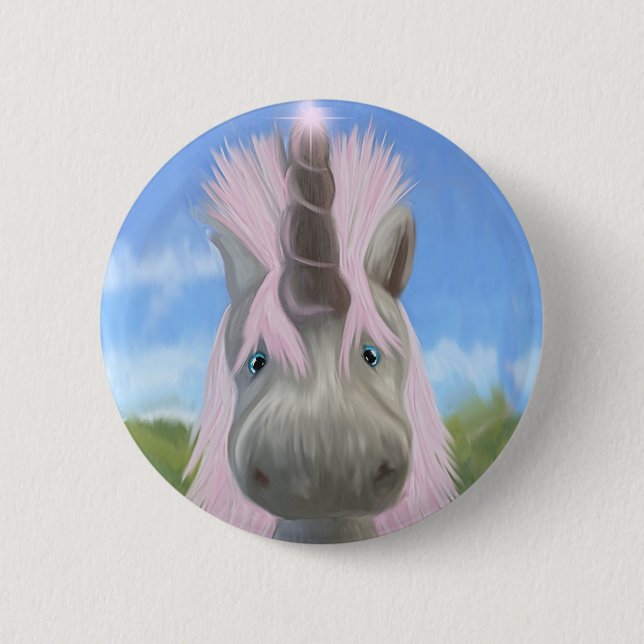Badge Rond 5 Cm Lueur de licorne (Devant)