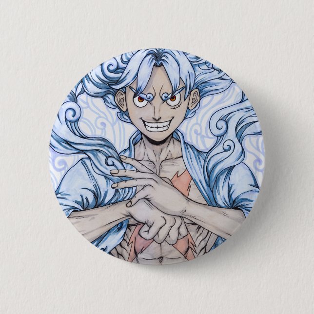 Badge Rond 5 Cm Luffy Gear 5 (Devant)